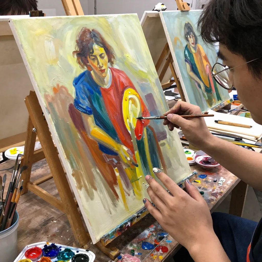 Artistic workshop session with vibrant colors