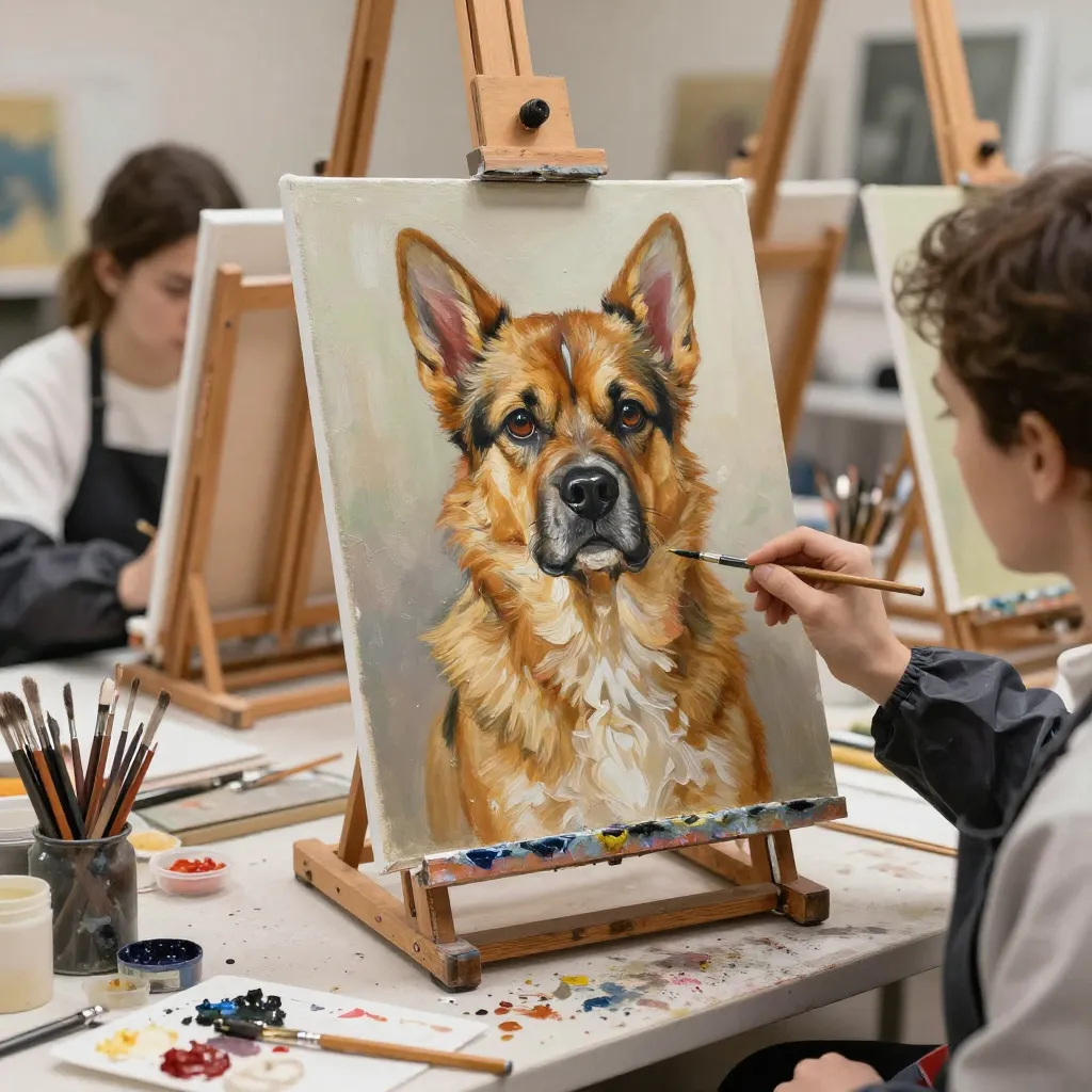 Acrylic painting workshop session